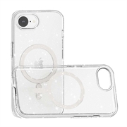 iPhone 16e Stylish Glitter Series Hybrid Cover - MagSafe kompatibel - Hvid