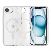 iPhone 16e Stylish Glitter Series Hybrid Cover - MagSafe kompatibel - Hvid