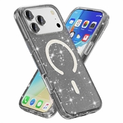 iPhone 18 Pro Max Stylish Glitter Series Hybrid Cover - MagSafe kompatibel - Sort