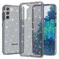 Samsung Galaxy S21 5G Stylish Glitter Series Hybrid Cover - Grå
