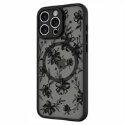iPhone 16 Pro Stilfuldt beskyttende magnetisk cover - blækblomster