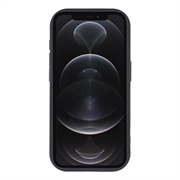 iPhone 12 Pro Max Stilfuldt stødsikkert TPU cover med forhøjede kanter - sort / Kirsebær