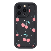iPhone 13 Pro Stilfuldt stødsikkert TPU cover med forhøjede kanter - sort / Kirsebær