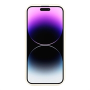 iPhone 14 Pro Stilfuldt stødsikkert TPU cover med forhøjede kanter - hvid / sløjfe