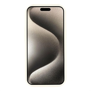 iPhone 15 Plus Stilfuldt stødsikkert TPU cover med forhøjede kanter - hvid / stor sløjfe