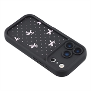 iPhone 17 Pro Max Stilfuldt stødsikkert TPU cover med forhøjede kanter - Sort / Prikket sløjfe