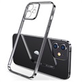 Sulada Plating Frame iPhone 12 TPU Cover - Sort / Gennemsigtig