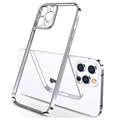 Sulada Plating Frame iPhone 12 Pro Max TPU Cover - Sølv / Gennemsigtig