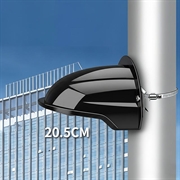 Sol-/regnbeskyttelsesdæksel til overvågningskamera - med stangklemme - sort