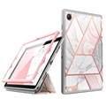 Supcase Cosmo Samsung Galaxy Tab A8 10.5 (2021) Folio Cover - Pink Marmor