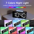 Superhøjt vækkeur til tunge søvngængere med 7-farvet natlys - sort