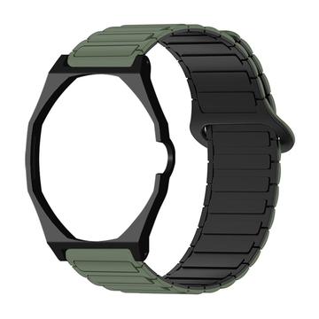 Swatch Royal Pop med magnetisk silikonerem og ottekantet urkasse - militærgrøn / sort