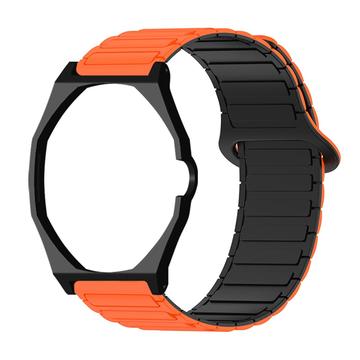 Swatch Royal Pop med magnetisk silikonerem og ottekantet urkasse - orange / sort