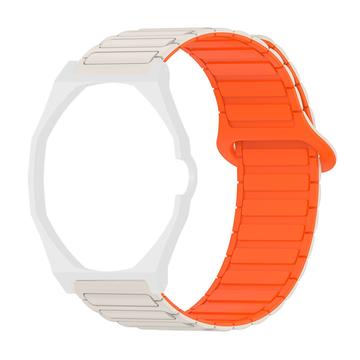 Swatch Royal Pop med magnetisk silikonereim og ottekantet urkasse - Hvid / Orange