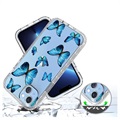 Sweet Armor Series iPhone 14 Plus Hybrid Cover - Blå sommerfugl