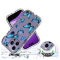 Sweet Armor Series iPhone 14 Pro Hybrid Cover - Blå sommerfugl