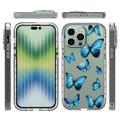 Sweet Armor Series iPhone 14 Pro Max Hybrid Cover - Blå sommerfugl