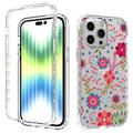 Sweet Armor Series iPhone 14 Pro Max Hybrid Cover - Farverige blomster