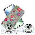 Sweet Armor Series iPhone 14 Pro Max Hybrid Cover - Farverige blomster