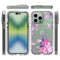 Sweet Armor Series iPhone 14 Pro Max Hybrid Cover - Pink blomster