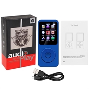 T1 bærbar MP4-musikafspiller med 1.8" skærm og 64GB TF-kort - mørkeblå