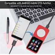 T1 bærbar MP4-musikafspiller med 1.8" skærm og 64GB TF-kort - rød