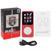 T1 bærbar MP4-musikafspiller med 1.8" skærm og 64GB TF-kort - rød