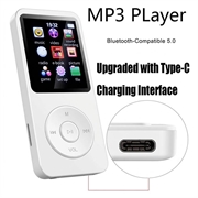 T1 bærbar MP4-musikafspiller med 1.8" skærm og 64GB TF-kort - hvid