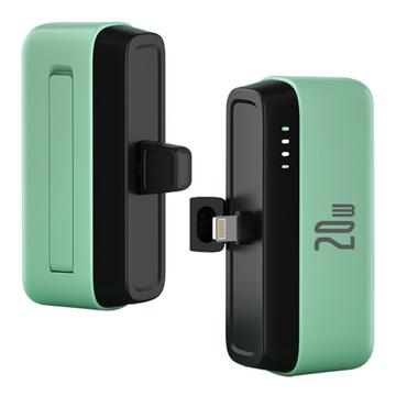 T160 Mini Bærbar Lightning Powerbank - PD 20W, 5000mAh - grøn
