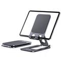T2 Max foldbar telefon-/tabletstativ i aluminium - grå