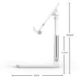 T9-2 Teleskopisk Universal Bordholder til Smartphone & Tablet - hvid