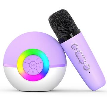 T97 Karaokemikrofon til børn med Bluetooth-højttaler og subwoofer - Lilla