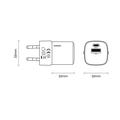 TOOCKI TC2220A2 Mini GaN-vægoplader 20W - USB-C/USB-A - Sort