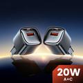 TOOCKI TC2220A2 Mini GaN-vægoplader 20W - USB-C/USB-A - Sort