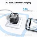 TOOCKI TC2220A2 Mini GaN-vægoplader 20W - USB-C/USB-A - Sort