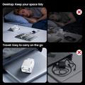 TOOCKI TC55302 30W GaN-oplader med udtrækkeligt USB-C-kabel - hvid