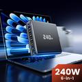 TOOCKI TCT240-33 6-ports GaN-bordoplader med display - 240W - sort