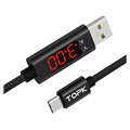 TOPK AC27 USB-C Data & Ladekabel med LCD Skærm - 1m