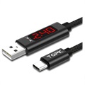 TOPK AC27 USB-C Data & Ladekabel med LCD Skærm - 1m
