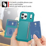 iPhone 17 Pro TPU Cover med Kortholder - Turkis