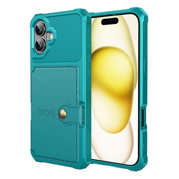 iPhone 17 TPU Cover med Kortholder - Turkis
