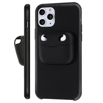 iPhone 11 Pro TPU Cover m. AirPods Pro Holder - Sort