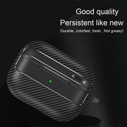 AirPods Pro 3 Børstet TPU Cover med Karabinhage - Karbonfiber