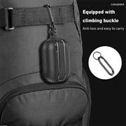 AirPods Pro 3 Børstet TPU Cover med Karabinhage - Karbonfiber