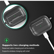 AirPods Pro 3 Børstet TPU Cover med Karabinhage - Karbonfiber