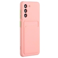 Samsung Galaxy S21 5G TPU Cover med Kortholder - Pink