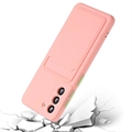 Samsung Galaxy S21 5G TPU Cover med Kortholder - Pink