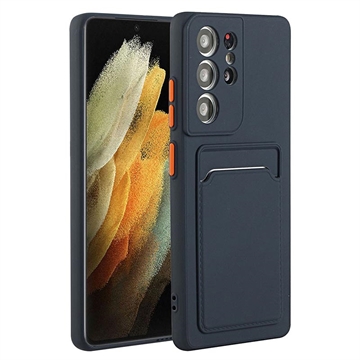 Samsung Galaxy S23 Ultra 5G TPU Cover med Kortholder - Mørkeblå