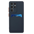 Samsung Galaxy S23 Ultra 5G TPU Cover med Kortholder - Mørkeblå