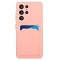 Samsung Galaxy S23 Ultra 5G TPU Cover med Kortholder - Pink